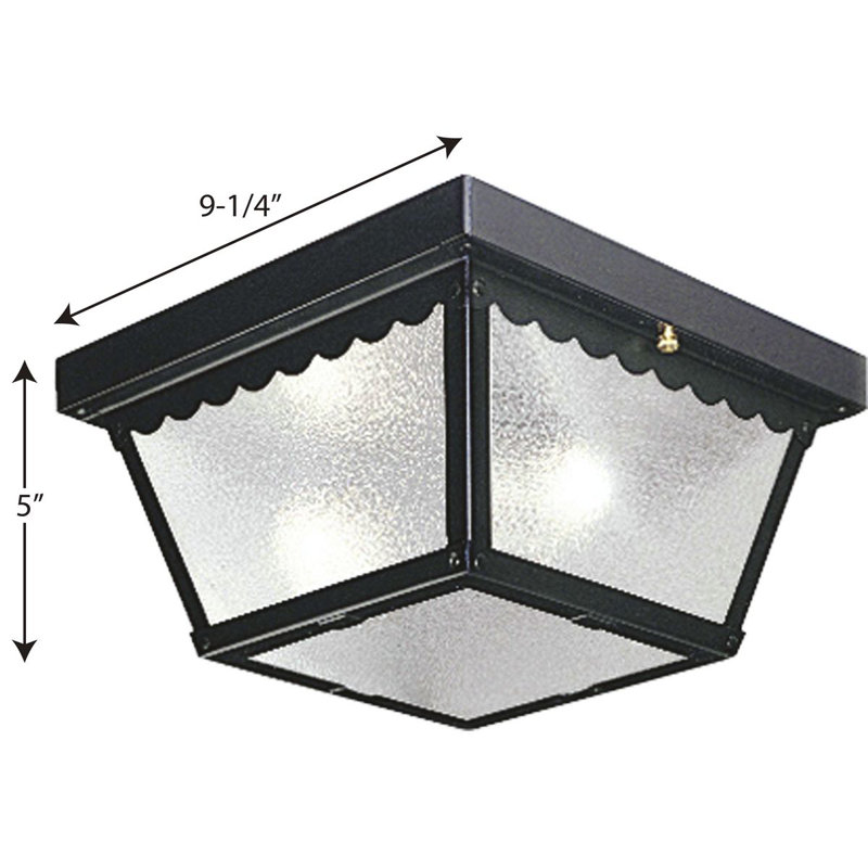 Bracken Outdoor Flush Mount, Black, 7.25" W - 1 Bulb