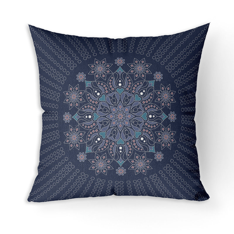 Indoor / Outdoor Square Cushion, Blue/Purple, 41cm H x 41cm W