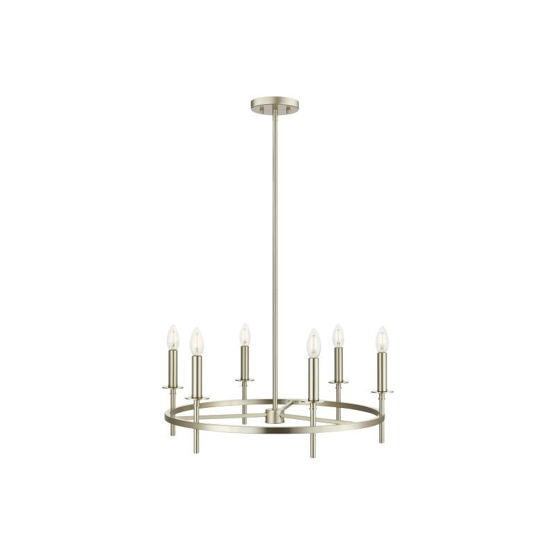 Lustre 6 lumières Kerween, Nickel brossé, Non