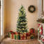 Sapin de Noël artificiel réaliste et mince de 1,5 m, préilluminé, avec pointes givrées et 150 lumières DEL blanc chaud