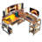 Orndorff L Shaped Gaming Desk or 2 Person Long Table with Shelves Monitor Stand and Keyboard Tray-859431132