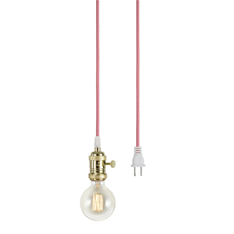 Luminaire suspendu 1 lumière à 1 lumière, Rouge / Blanc