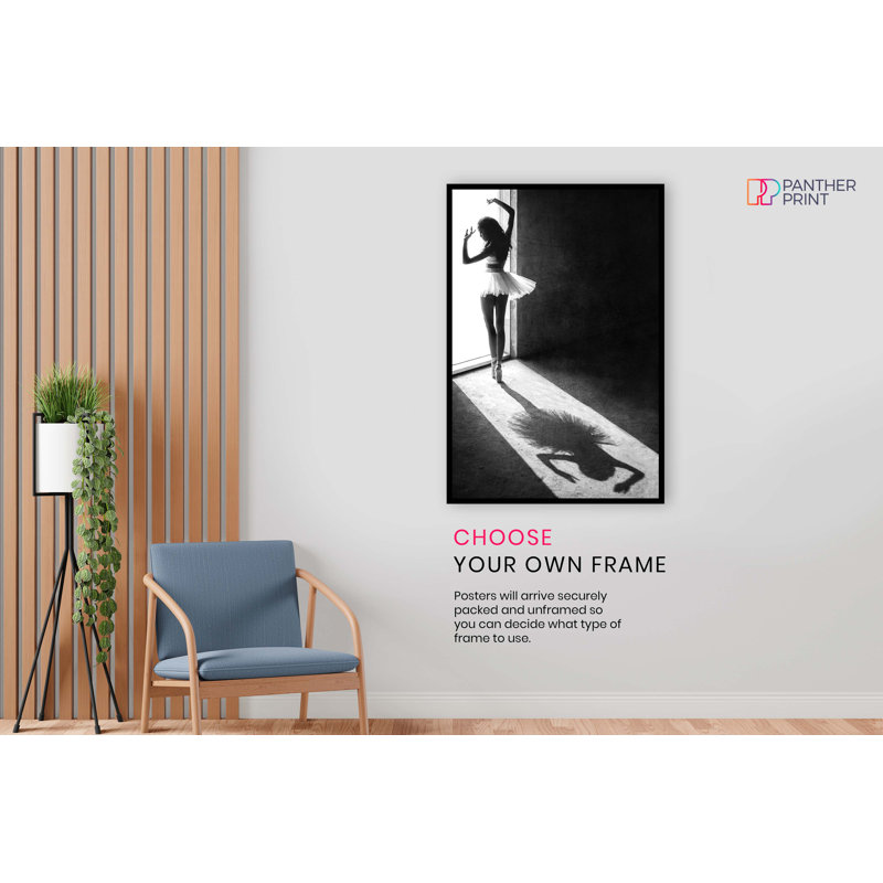 Ballerina Shadow Dance At The Window - No Frame Print, 46cm H x 31cm W