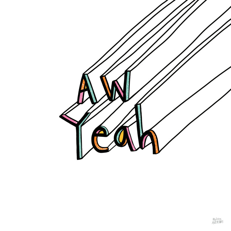 " Cool Saying II " by Melissa Averinos, 20" H x 20" W, Gold Framed Paper, No