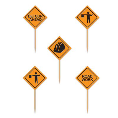 Construction Sign Picks - 2Â½" - Pack of 12