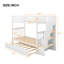 Lit simple superposé au dessus d'un lit simple avec lit gigogne et rangement, blanc-162580210