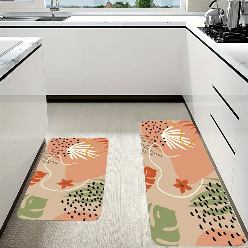 Ensemble de 2 tapis de cuisine tropicaux