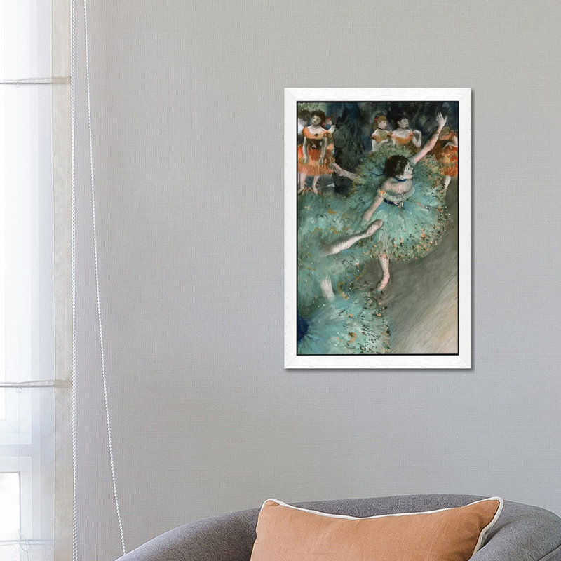 Swaying Dancer (Dancer In Green), 1877-79 by Edgar Degas - Print on Canvas, 101.6 cm H x 66.04 cm W, White Framed