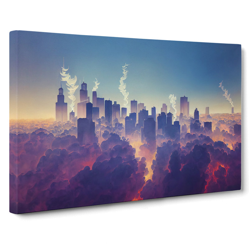 Unreal City Skyline Architecture - Wrapped Canvas, 50cm H x 76cm W x 3cm D