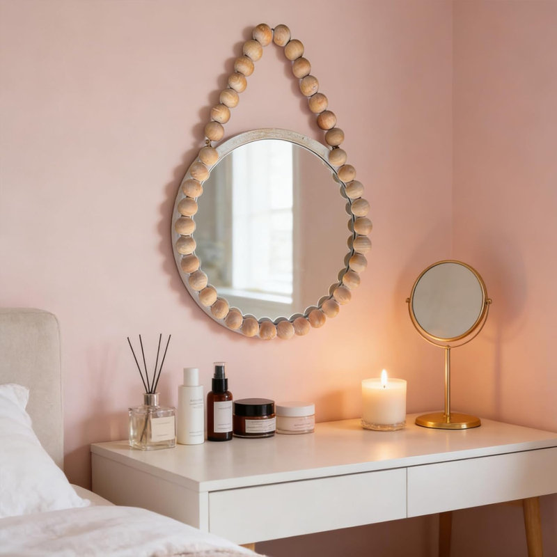 Wooden Bead Mirror