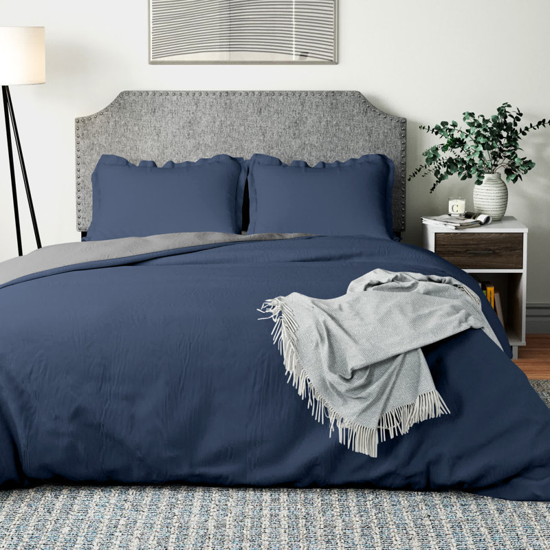 Ensemble de housse de couette réversible en microfibre Swift Home , Marine / Graphite