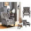 Marcus 75.5cm Wide Velvet Wing Chair Recliner