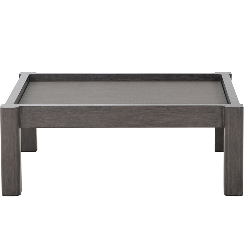 Monterey Wrought Aluminum Outdoor Ottoman, No Welt, Coco Midnight