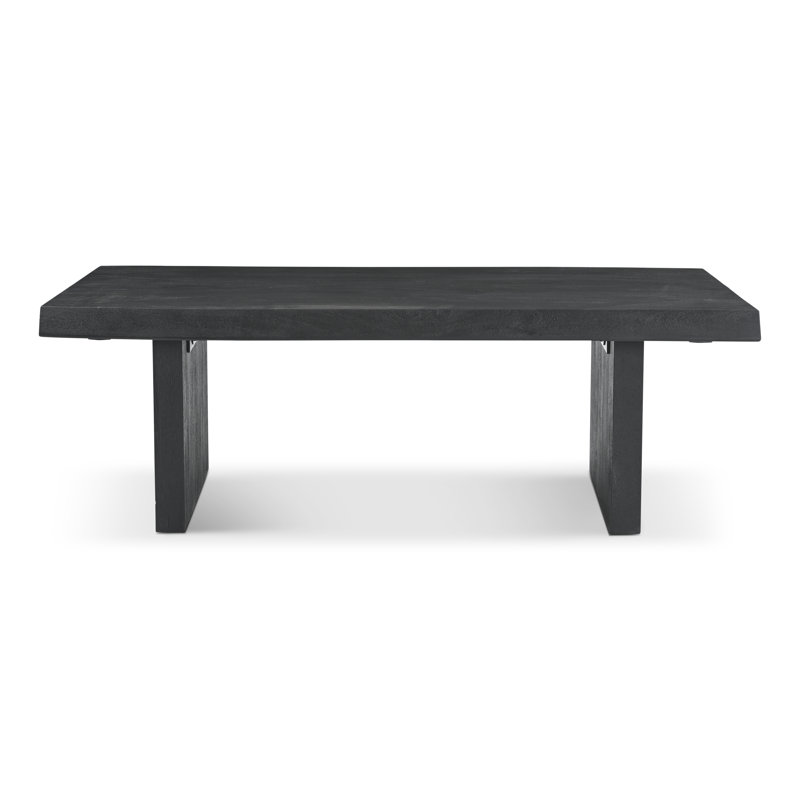 Colin Solid Wood Sled Coffee Table, Ebonized