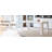 71"×31.5" White Marble Pattern MDF Spliced Dining Table, Grooved Leg Design Household Dinner Table For 6-8 People