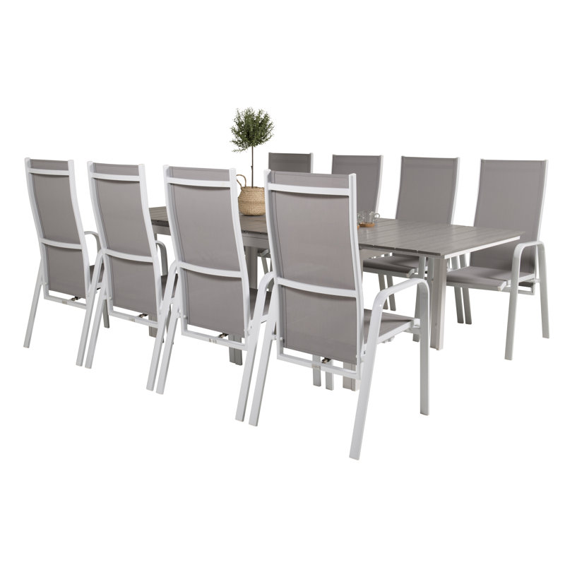 Faiyaz 8 - Person Patio Dining Set with Extendable Rectangular Table