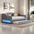Modern Upholstered Daybed With Led Belt, Trundle And Button Tufted Design-14812472