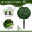 Set of 2 Artificial Boxwood Topiary Trees with Ground Stakes