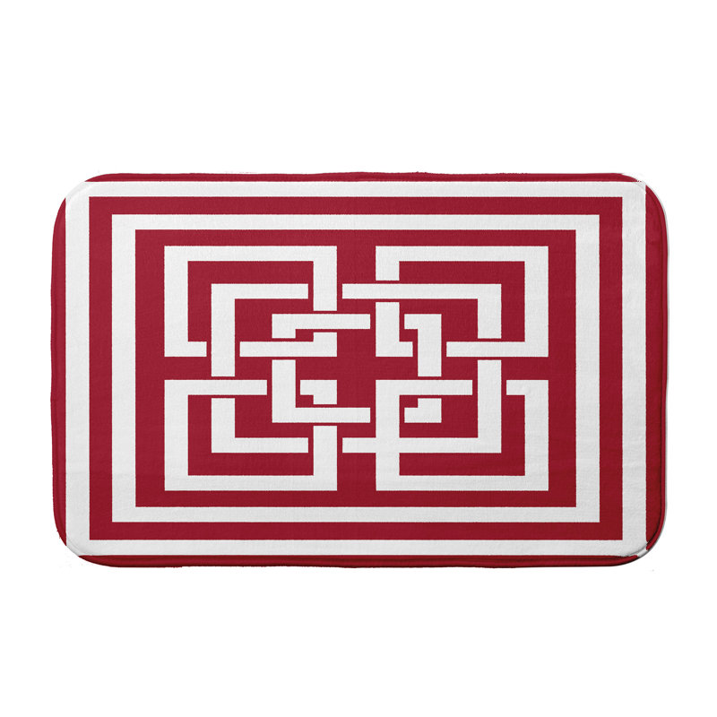 Elise Non-Slip Bath Mat, 21" W x 34" L, Red