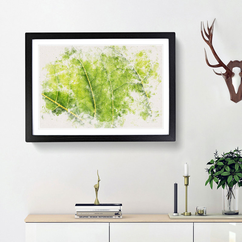 Leaf Veins - Picture Frame Painting Print, Black Framed, 33cm H x 45cm W x 2cm D