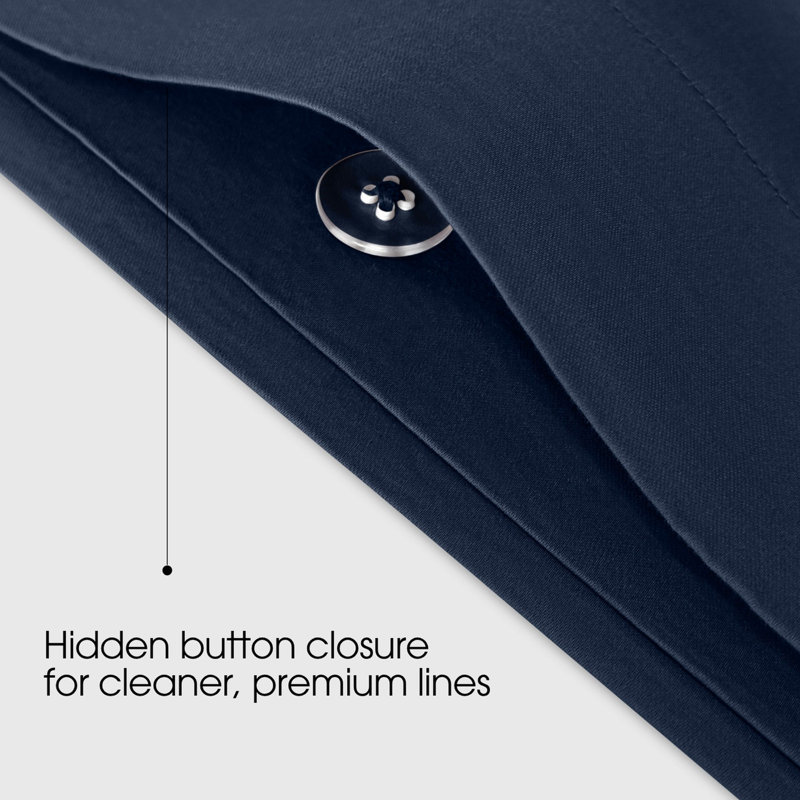100% Cotton Sateen 460 Thread Count Duvet Cover, Super King, Navy