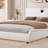 Faux Leather Upholstered Platform Bed with Thickened Headboard, Bluetooth Speakers and RGB LED Light-1609422982-1609422985