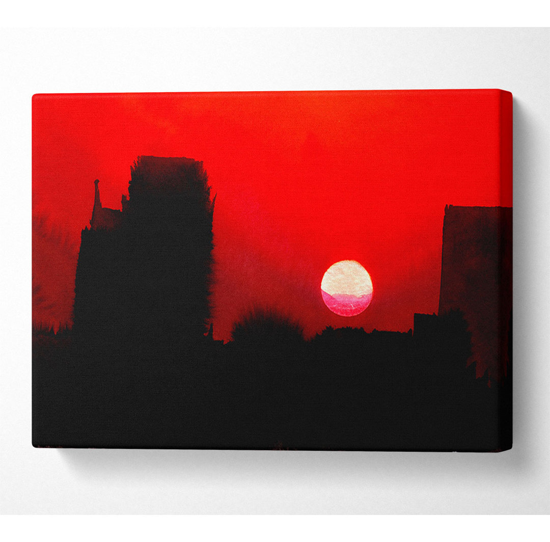 Red City Sundown - Kunstdrucke auf Segeltuch