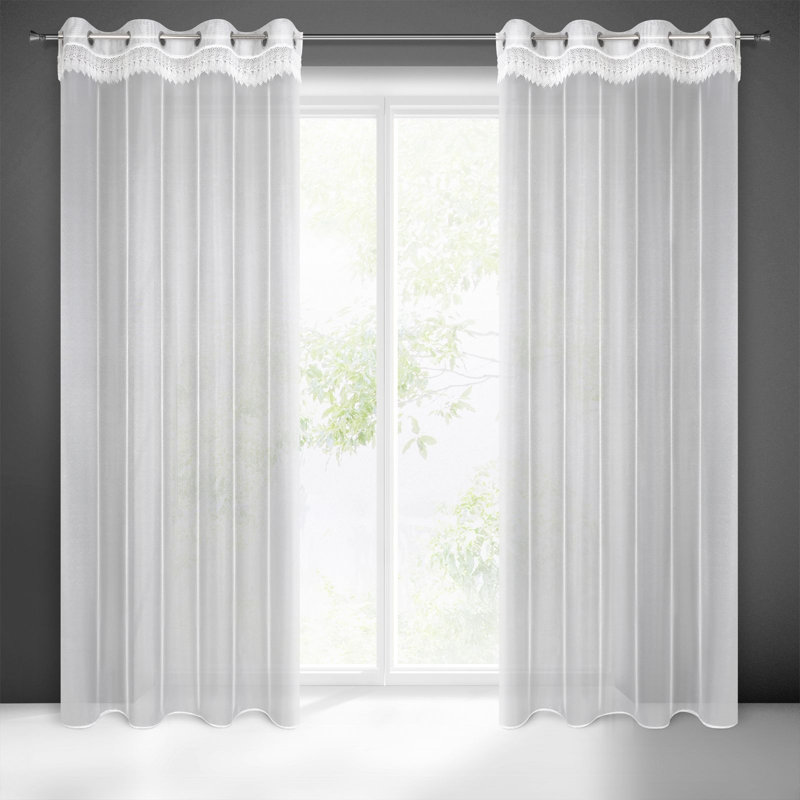Raunds Sheer Curtain Single Panel, 250cm H x 140cm W