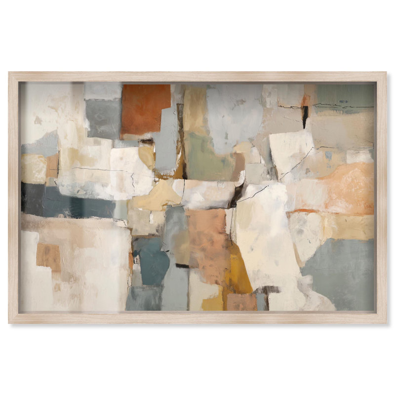 Décoration murale bohème colorée par Art Remedy, cadre blond, 55 x 37, H 37 po x l 55 po, Cadre blond