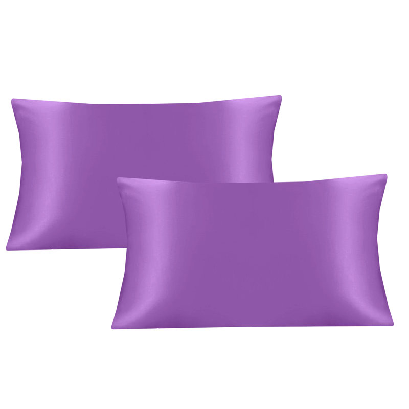 Aieshia 100% Satin Envelope Pillow Case, Purple