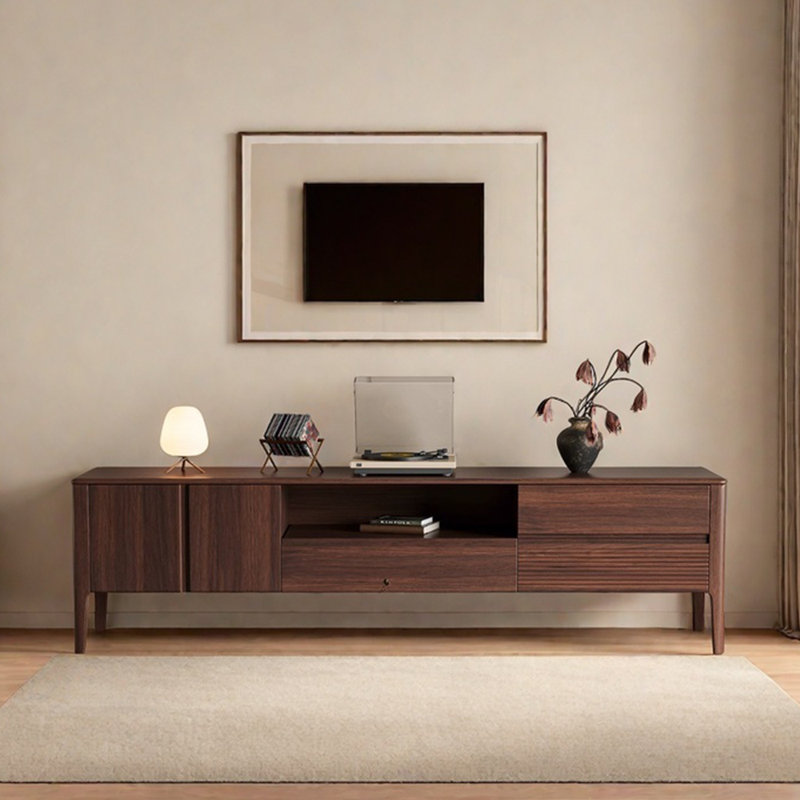 Meuble télé en bois massif de style rétro