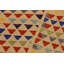 Tapis géométrique beige / bleu / brun en laine fabriqué à la main 3 pi 2 po x 4 pi 11 po Madee