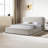 Modern Beige Chenille Upholstered Platform Bed