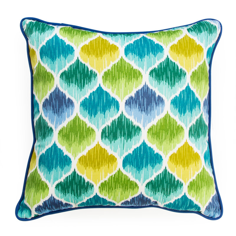 Curious Birds Indoor/Outdoor Throw Pillow, Caribbean, Geometric