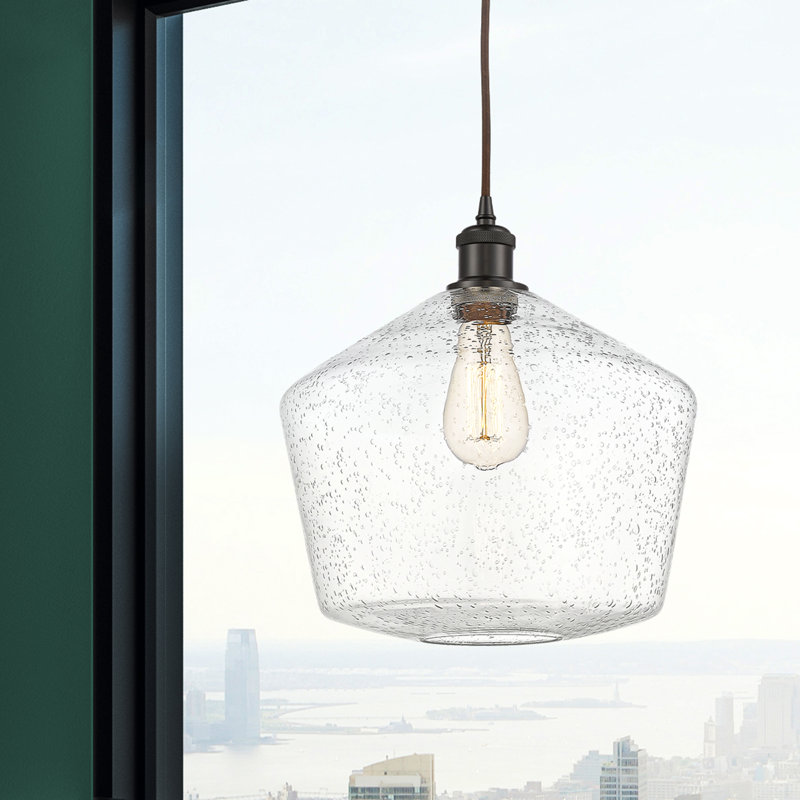 Luminaire suspendu simple à 1 lumière Gabbie, Bronze huilé