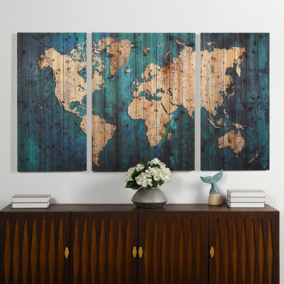 Ensemble de 3 impressions sur bois