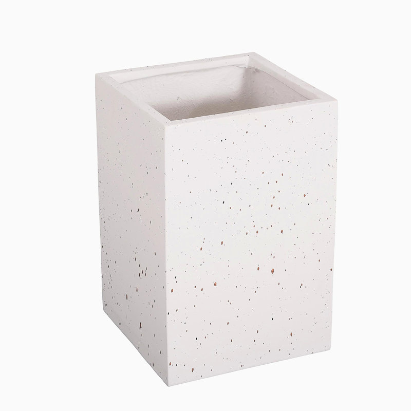 Boîte à fleurs rectangulaire faite à la main, H 20 po, blanc, 20" H x 13.1" W x 13.1" D, Blanc