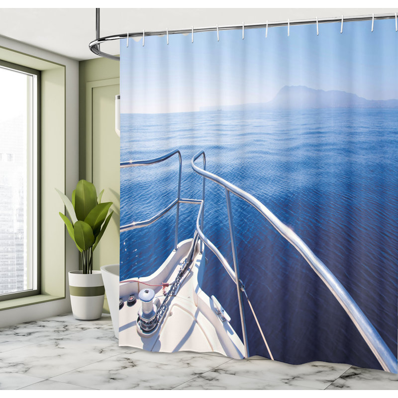 Shower Curtain with Hooks Included, 69" H x 105" W