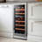 15" 28-Bottle Dual Zone Wine Cooler, Built-In & Freestanding, 3 Cu.Ft. Wine Refrigerator with 40–65°F, Amber/Blue/White LED, UV-Protected Double Glass, Hidden Hinges, Frost-Free, Carbon Filter, Front Vent, Compressor & Fan Cooling Wine Fridge