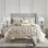 Ensemble d'édredon élégant taupe californien capitonné 7 pièces Elegant