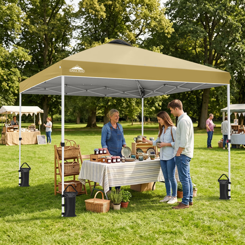 Pavillon escamotable 10 pi X P 10 Auvent en métal, Beige