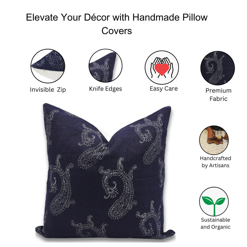 Linen Square Pillow Cover, 14" x 20"
