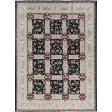 Hand-Knotted High-Quality Black and Taupe Area Rug