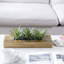Herbes artificielles d'intérieur en boîte en bois