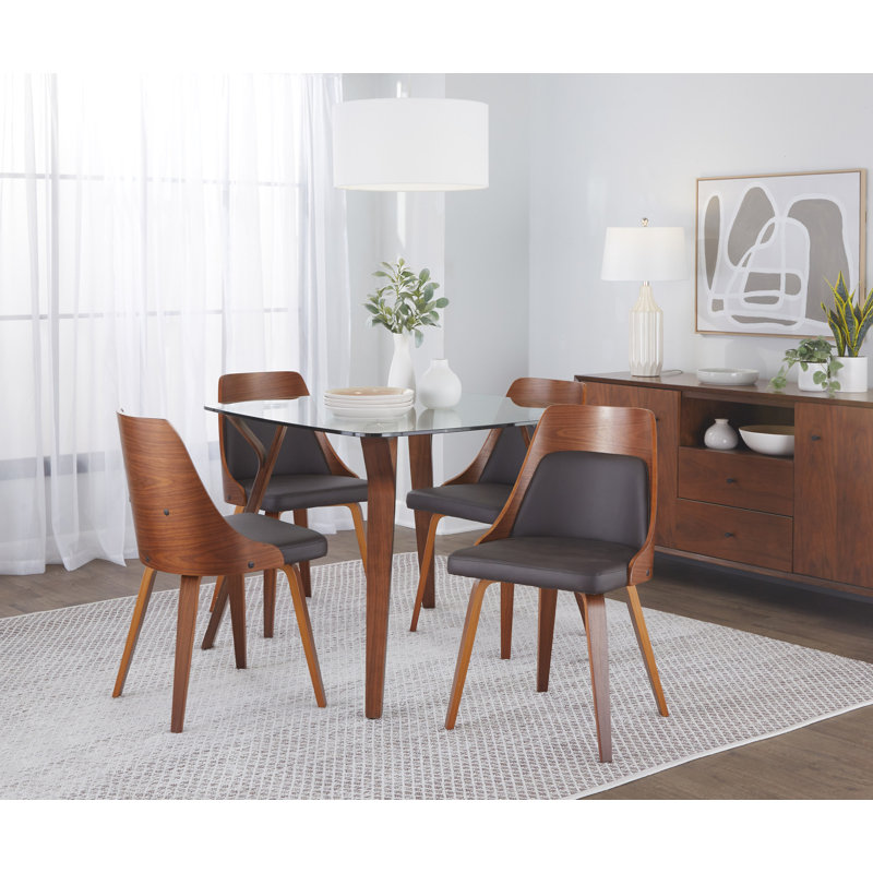 Aurika 17.75 " H Faux Leather Upholstered Side Chair, Brown