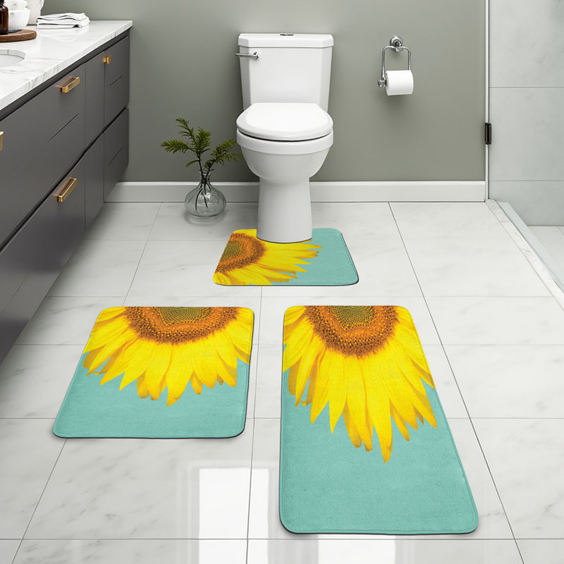  Ensemble de 3 tapis de salle de bain Sunflower