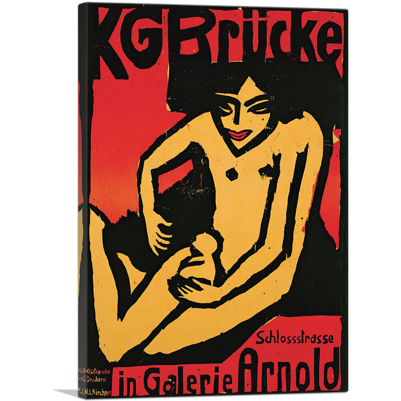 Affiche, "Reproduction d'art sur toile tendue" par Ernst Ludwig Kirchner, H 26 po x l 18 po x 1,5 po