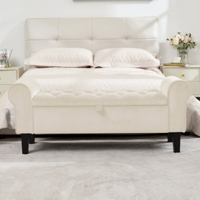 Jillia Velvet Upholstered Bench with Flip Top
