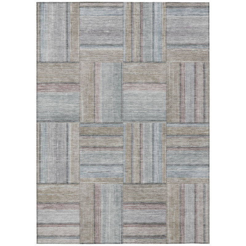 Machine Washable Indoor/Outdoor Jeffery ACN2285 Geometric Rug, Rectangle 2'6" x 3'10"