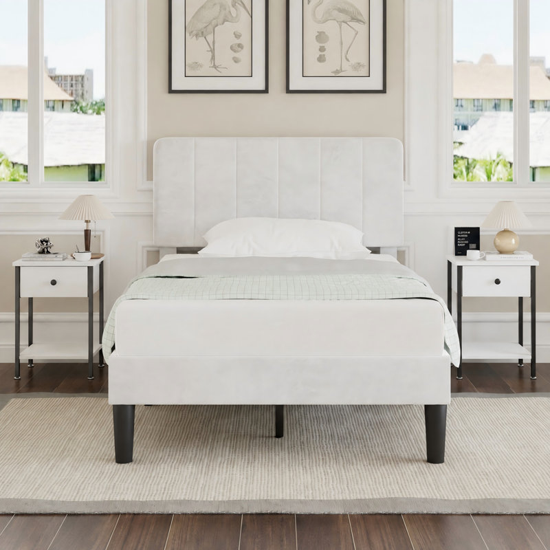 3 Piece Upholstered Bedroom Set, Twin